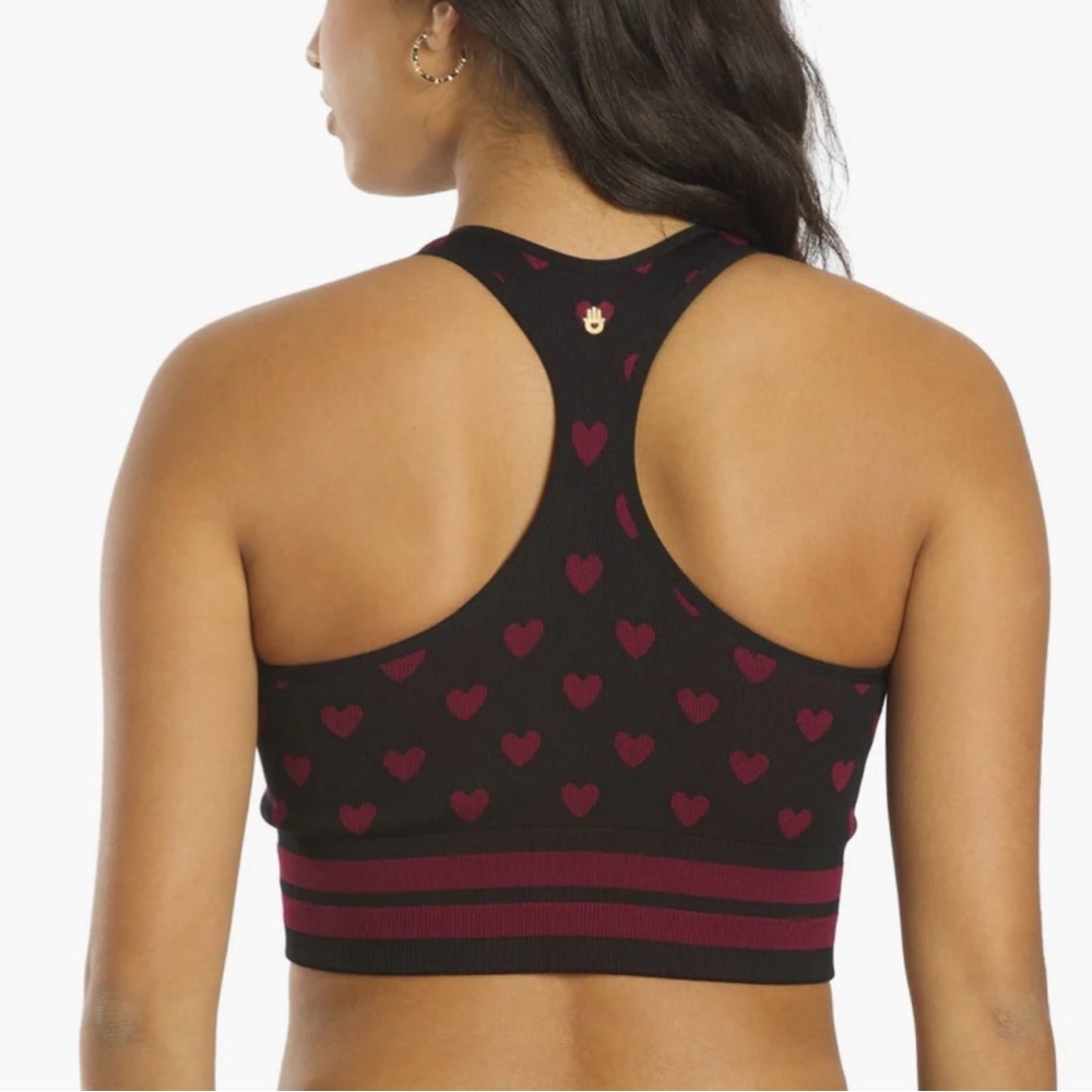 NWT Spiritual Gangster xs/s Rosaline Hearts Highneck Jacquard bra - Picture 3 of 8